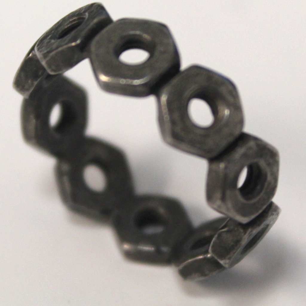Unique Hex Nuts Ring